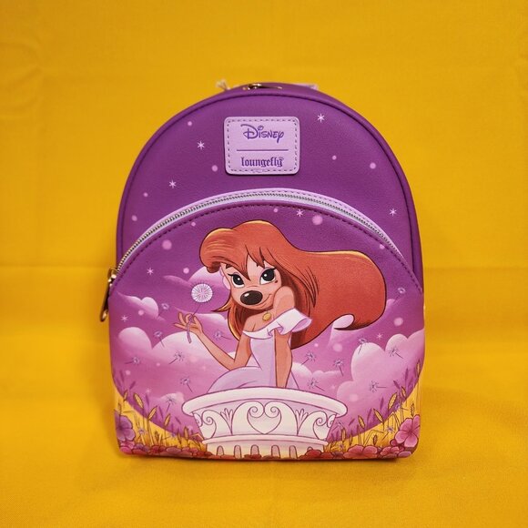 Loungefly Disney A Goofy Movie Roxanne dandelion Mini Backpack Purple NEW - Picture 3 of 11